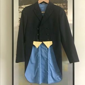 Grand Prix Equestrian Shadbelly Coat, Sz 16R, Navy